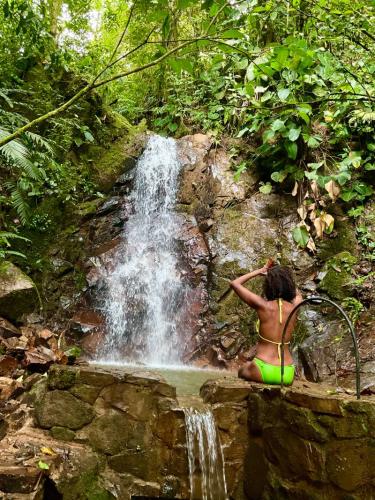 Waterfall with people